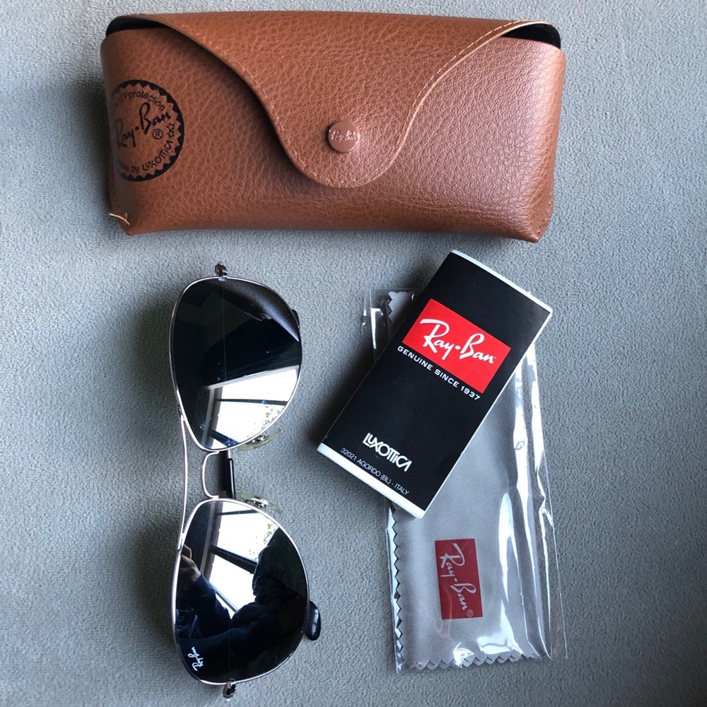 Ray Ban Mirrored Aviator Sunglasses